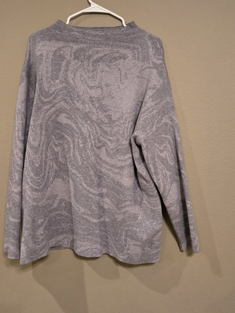 Christian Siriano Marbled Light Gray Sweater
